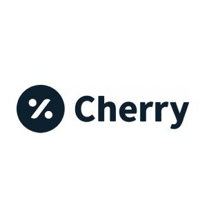 Cherry logo with dark navy percent icon and wordmark