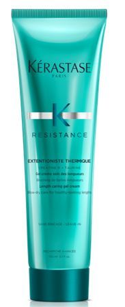 A bottle of Kérastase resistance shampoo on a white background