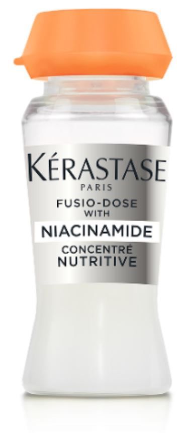 A bottle of Kérastase fusion dose with niacinamide concentrate nutritive