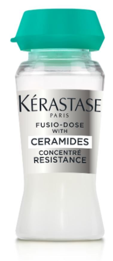 A bottle of Kérastase fusion dose ceramides concentrate resistance
