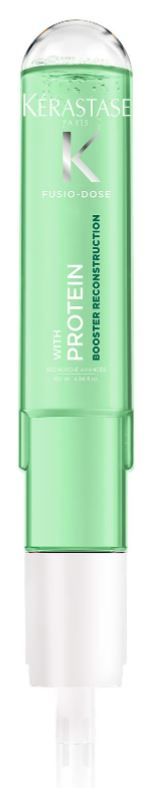 A green and white bottle of shampoo on a white background