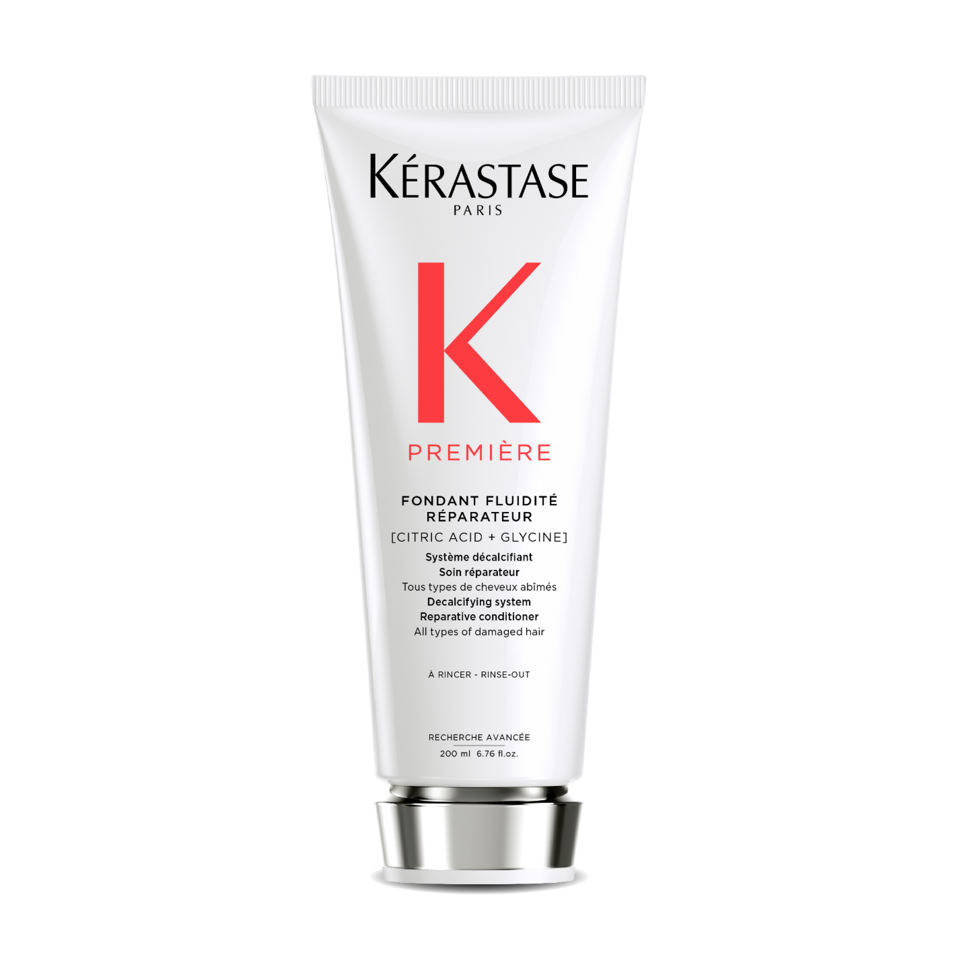 A bottle of Kérastase premiere conditioner on a white background