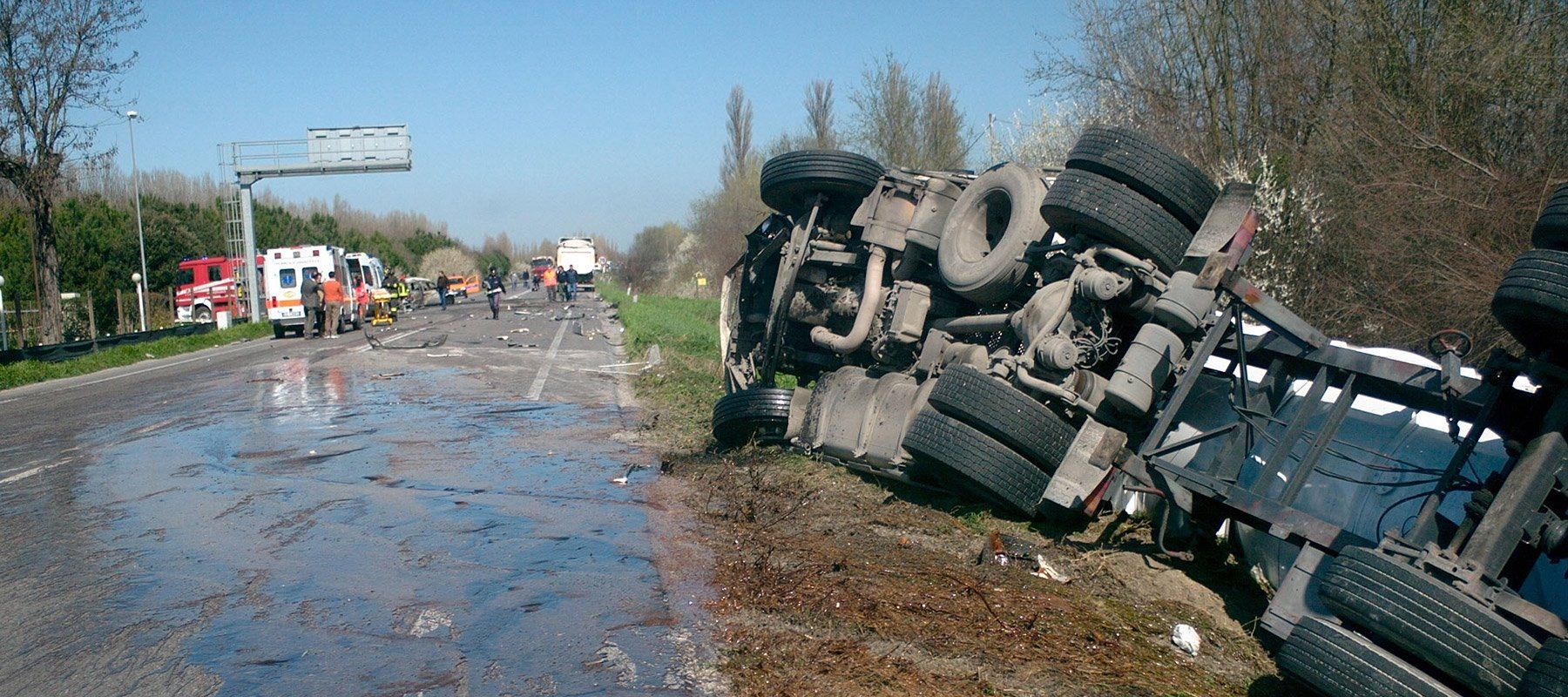 truck accident on the road