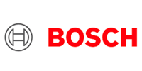 Bosch logo with gray emblem and red wordmark on white background