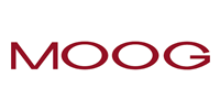 MOOG logo in dark red text on a white background