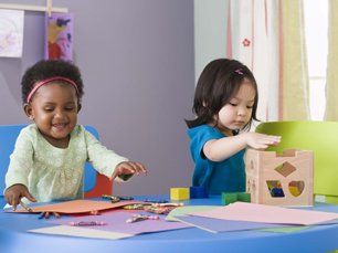 Cute toddlers playing