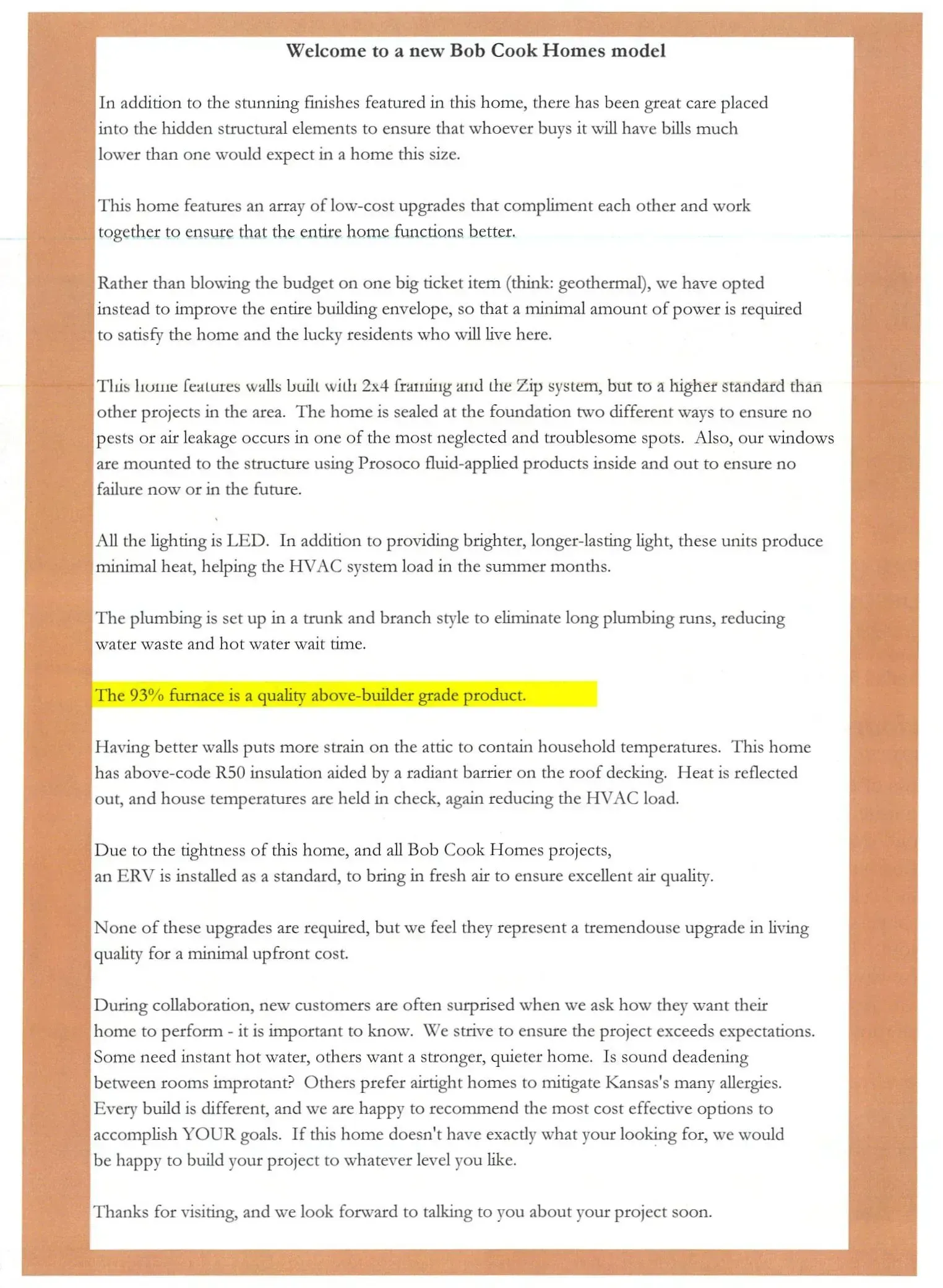 A blurred printed document on white paper with a yellow highlighted line near the middle.