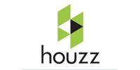 Houzz logo with green geometric mark above black text