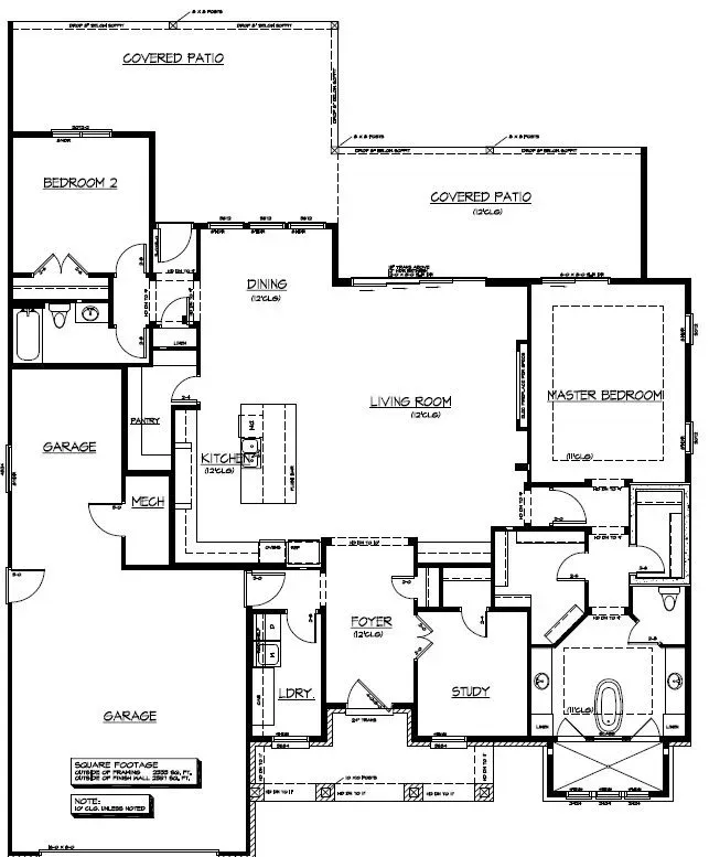 Black-and-white architectural floor plan of a house with labeled rooms and garage.