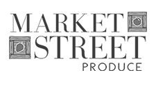 Market Street Produce logo: Text with small fruit crates on either side of “STREET.”