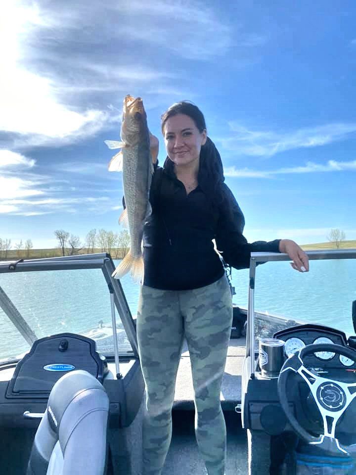 Woman holding a fish