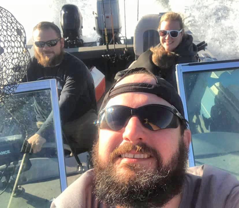 People riding a boat