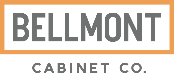 Bellmont Cabinet Co. logo with gray text in an orange rectangle.