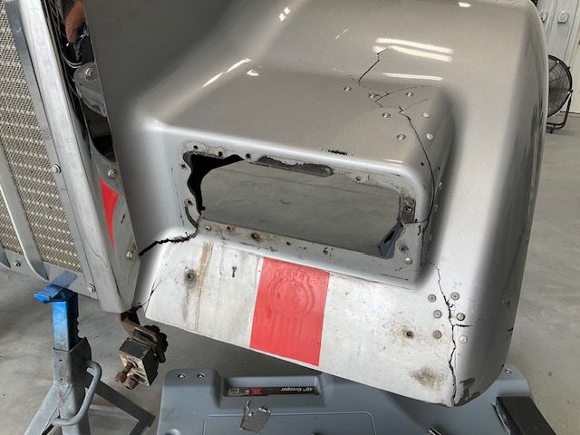 Fiberglass repair work in progress