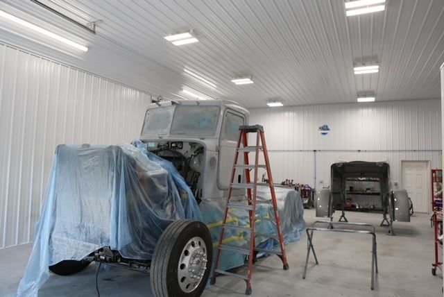 Custom paint work on a semi-truck