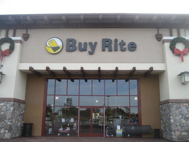 The front of a store called buy rite