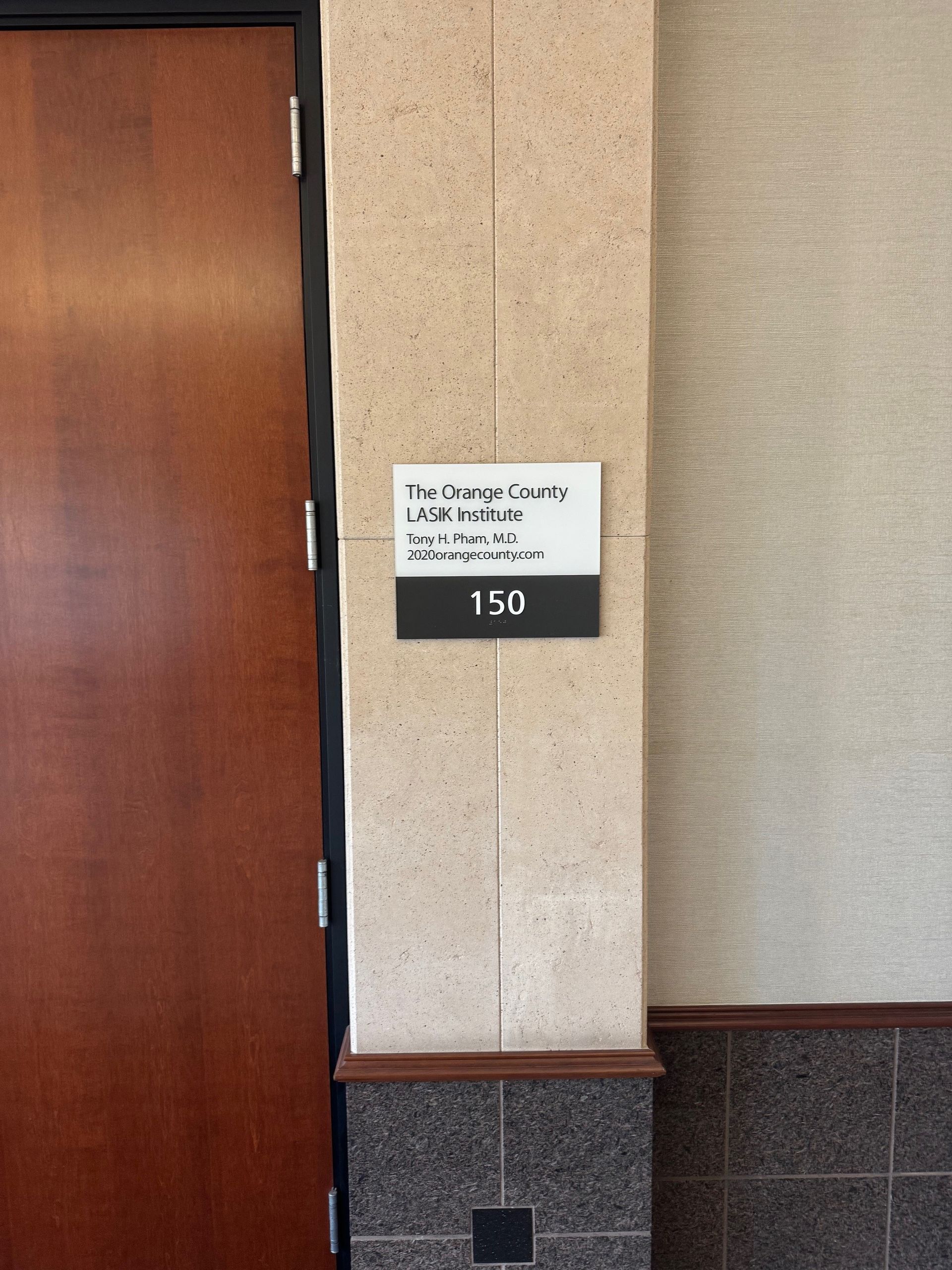 A door with a sign that says 150 on it
