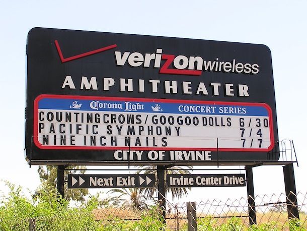 A sign for the verizon wireless amphitheater