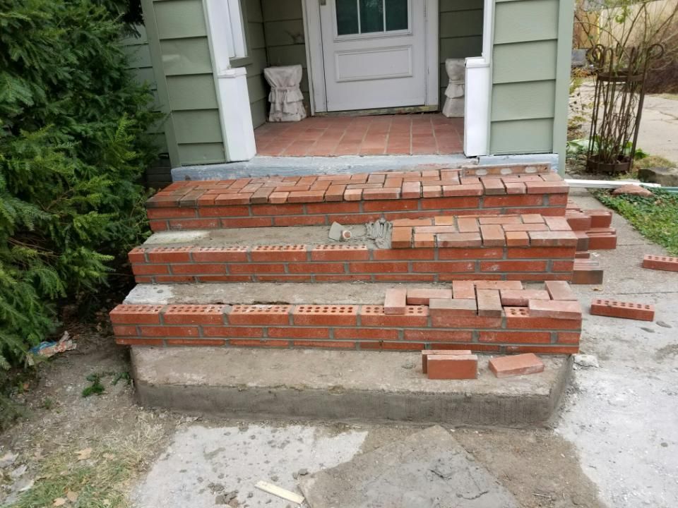 Brick Front Steps Restoration