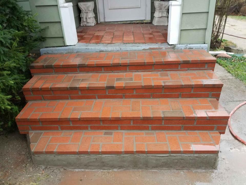 Brick Front Steps Restoration