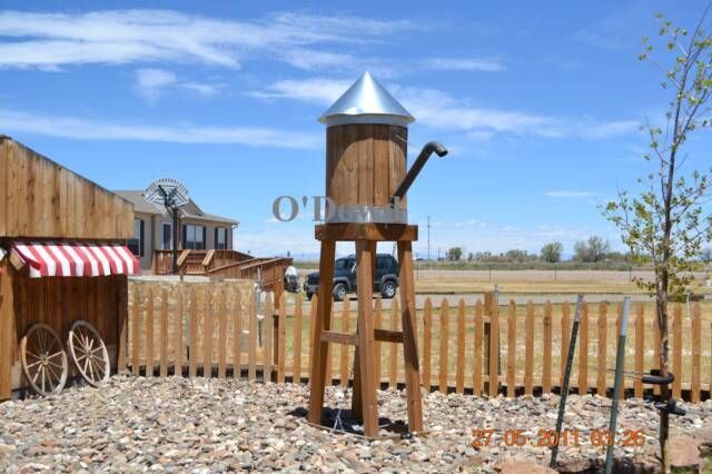 Wooden well water tower