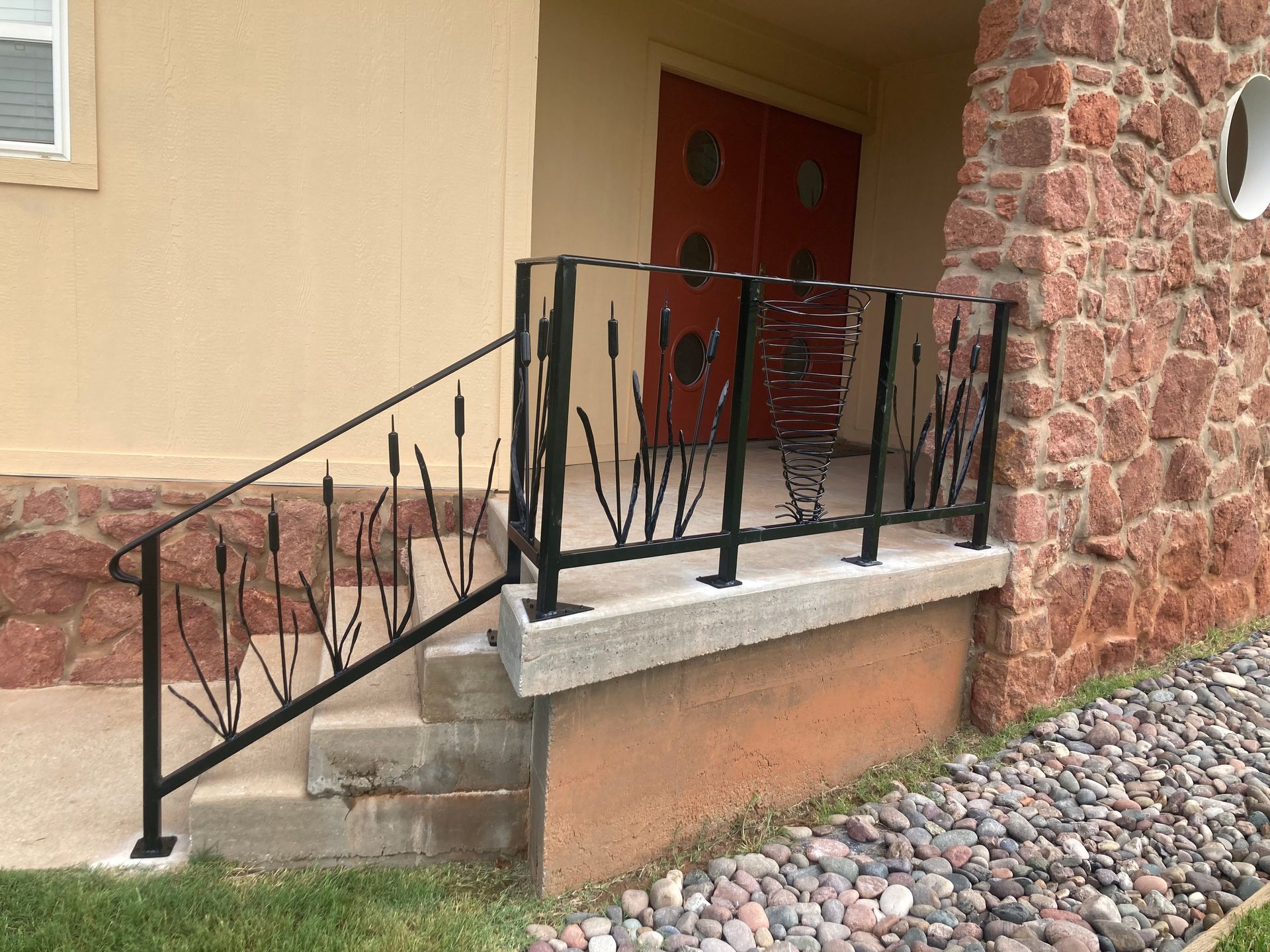 Custom Black Hand Railing Cattails