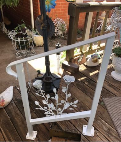 Custom White Roses Hand Railing