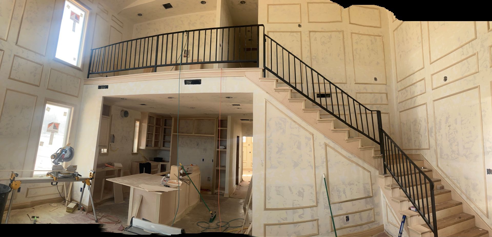 a picture of a staircase in a house under construction