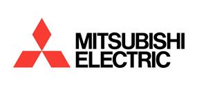 Mitsubishi Electric logo: three red diamond shapes intersecting, with