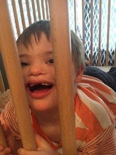 Boy in a crib
