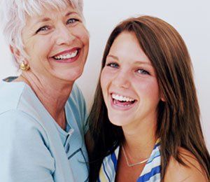 Old woman with a younger woman