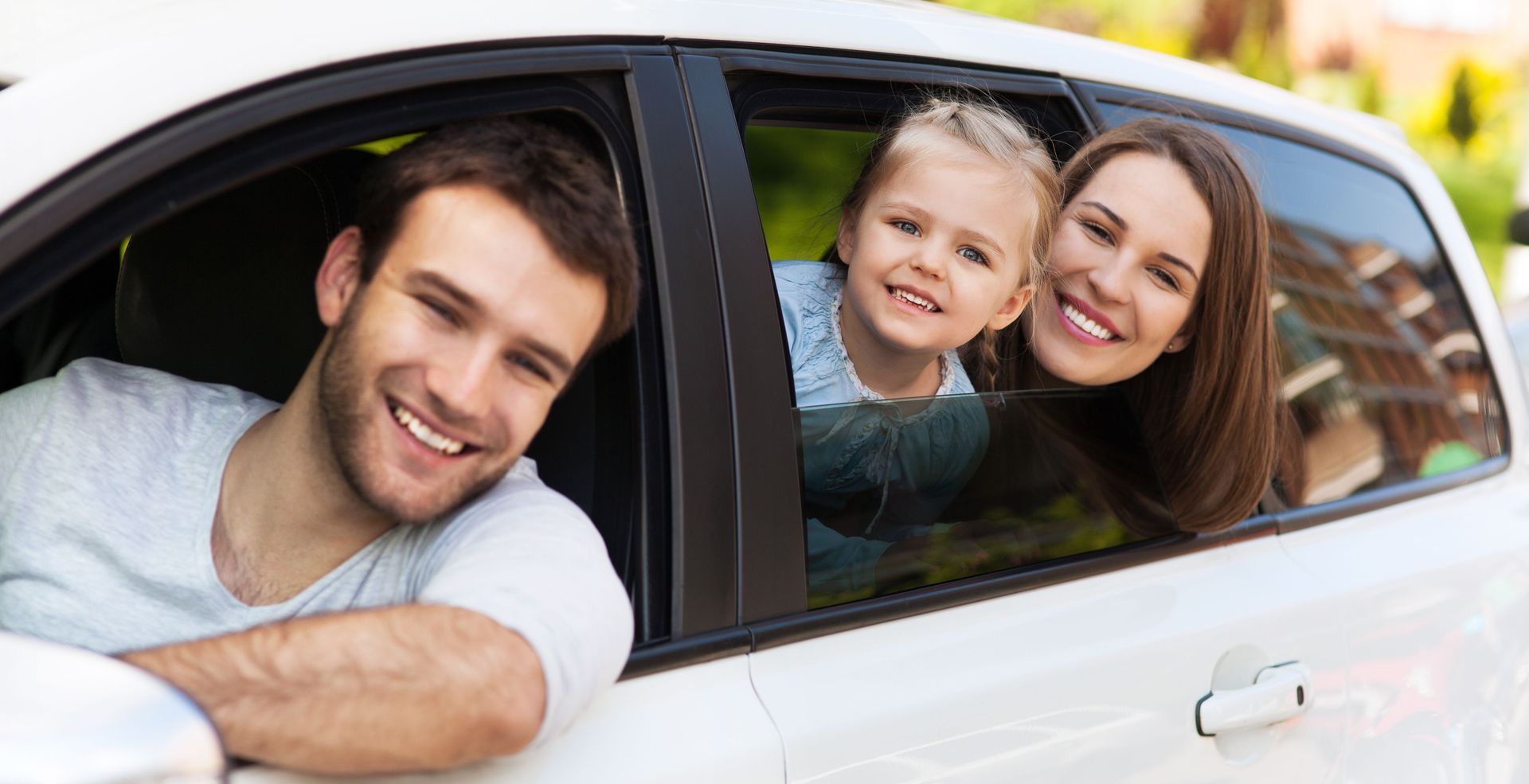 Insurance agent checking the car