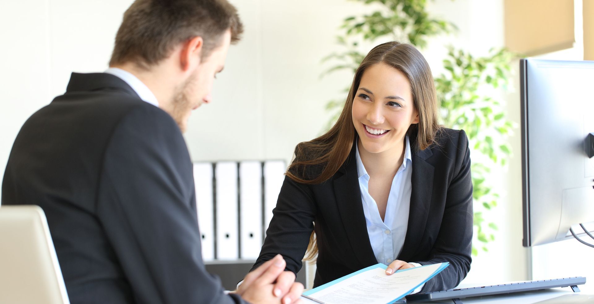 Meeting with agent in office