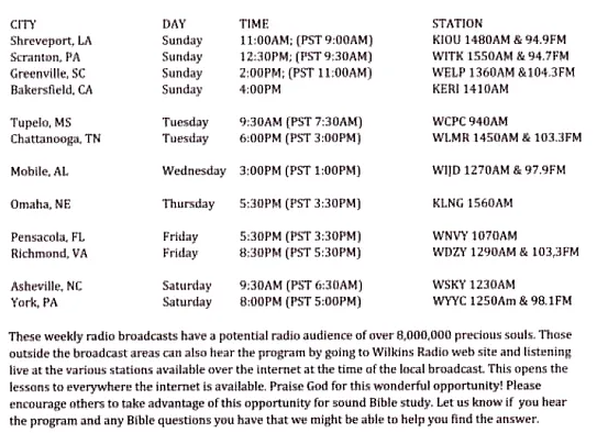 Radio Schedule