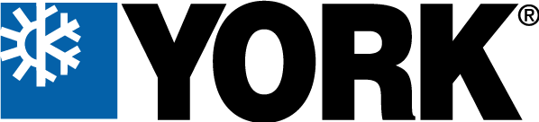 The York logo featuring a snowflake in a blue square next to the black word 