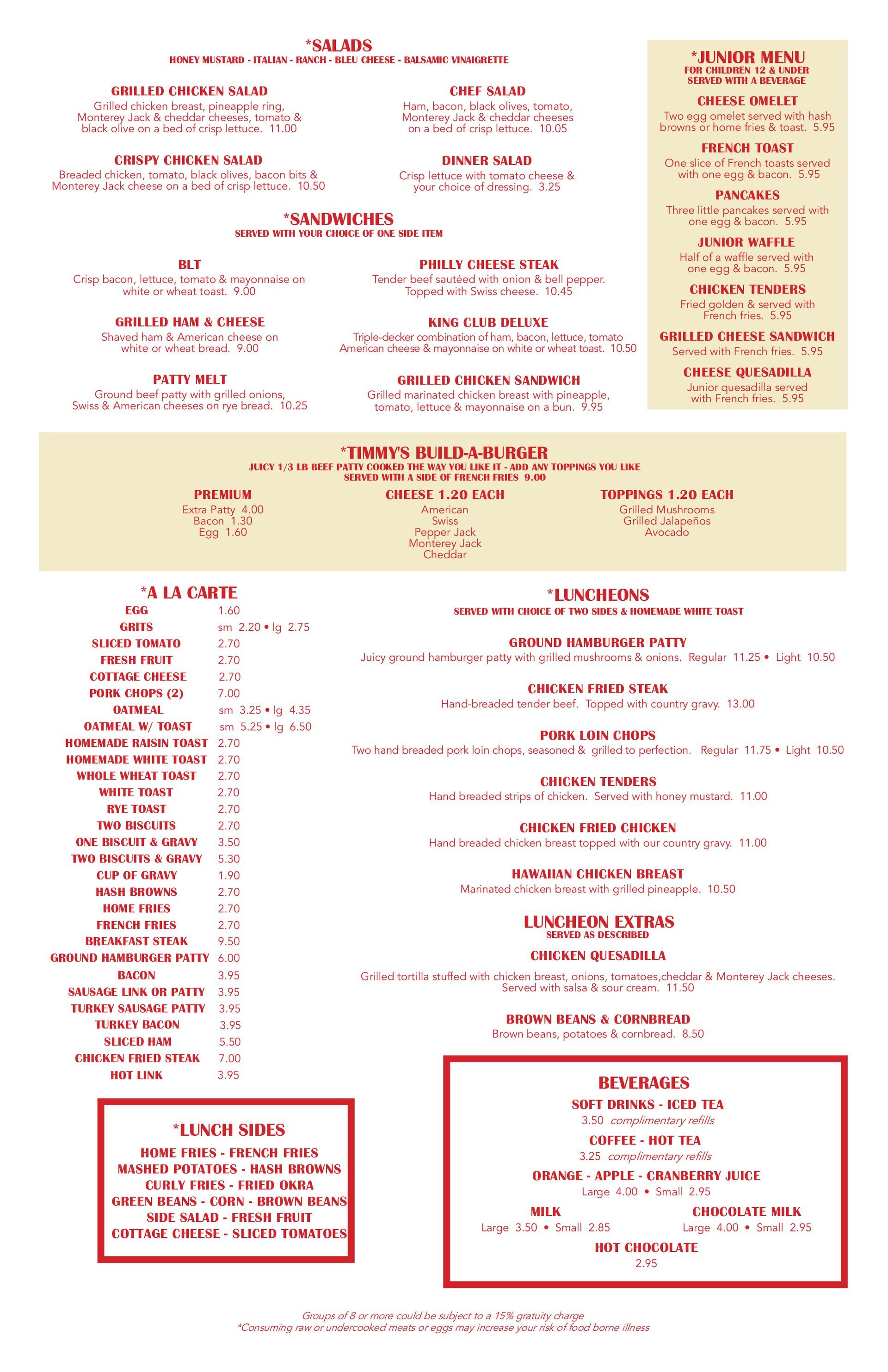Lunch Menu