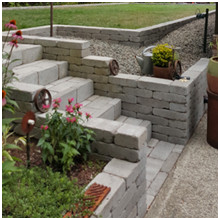 Brick retaining wall