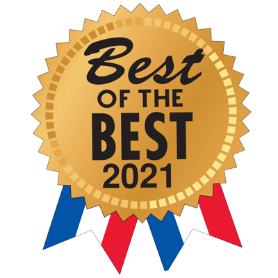 a gold seal that says best of the best 2021