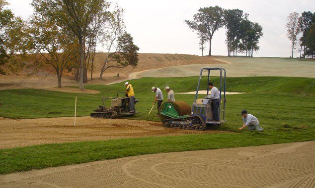 Golf Course; Big Roll Sod Installation