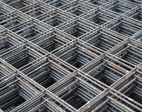 A close up of a stack of wire mesh.