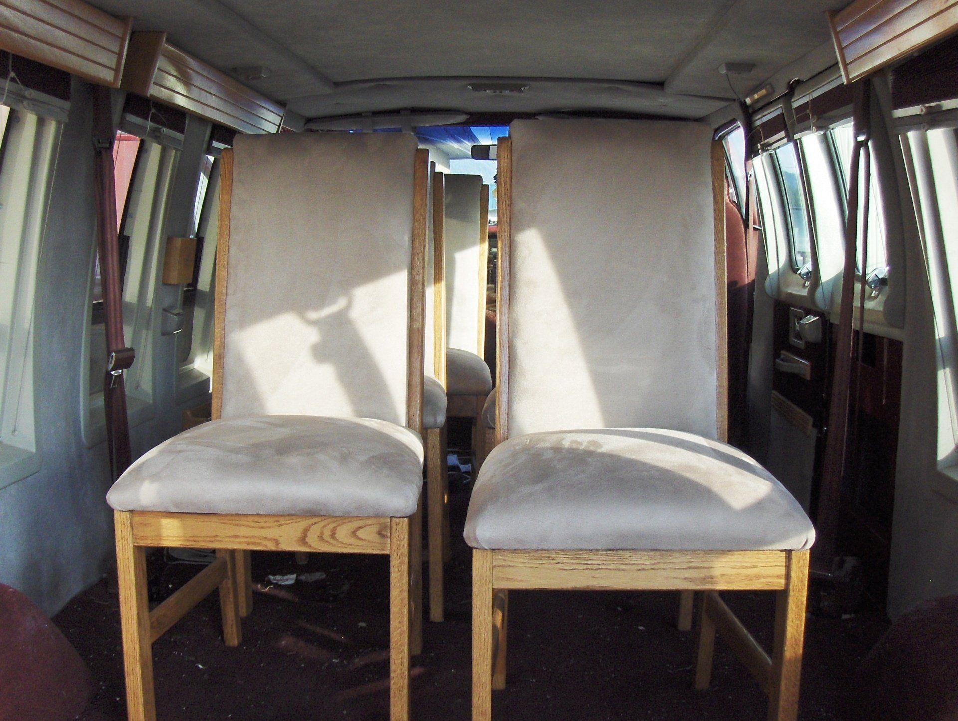 White chairs on the car