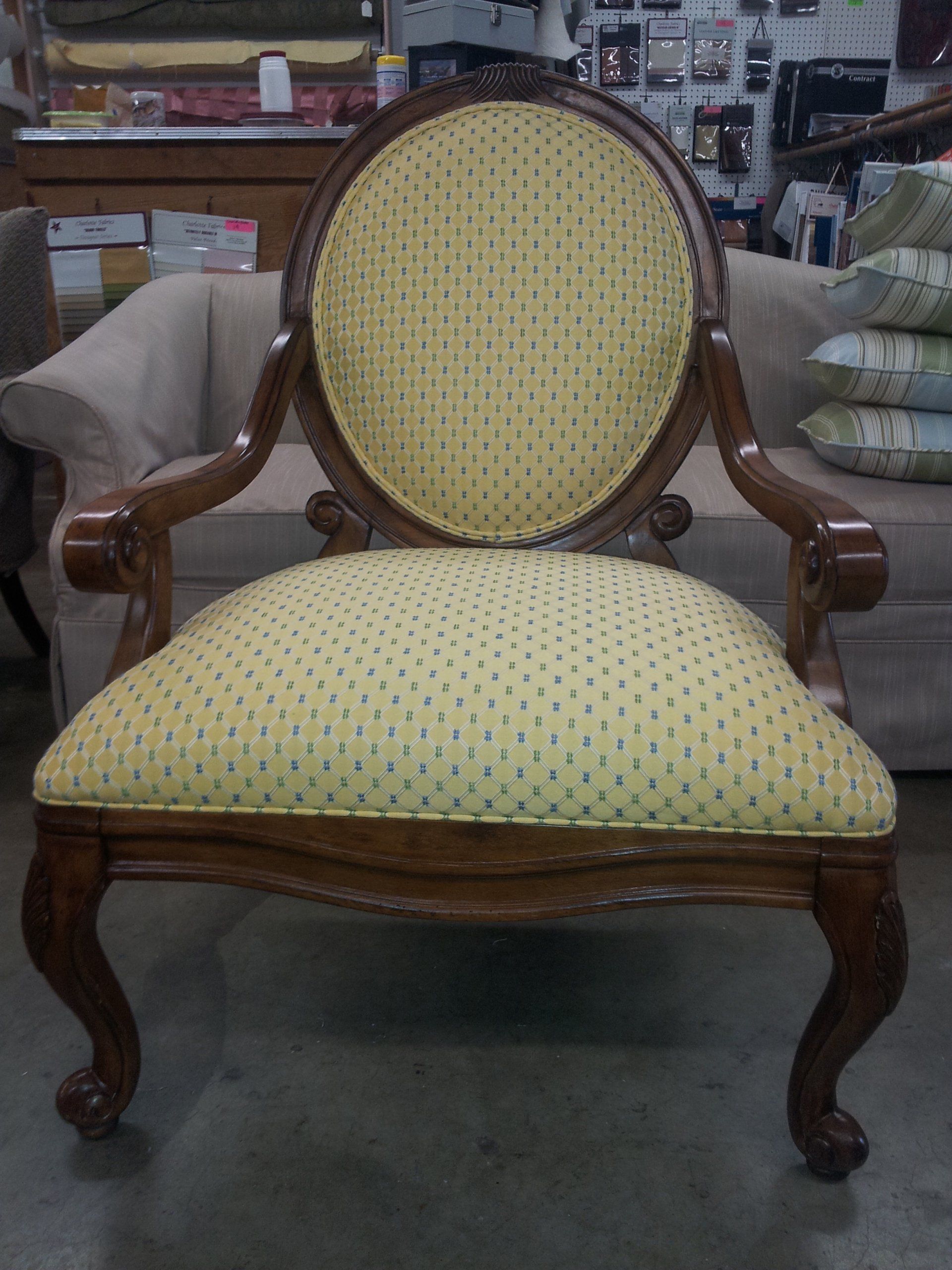 Yellow patterned chair