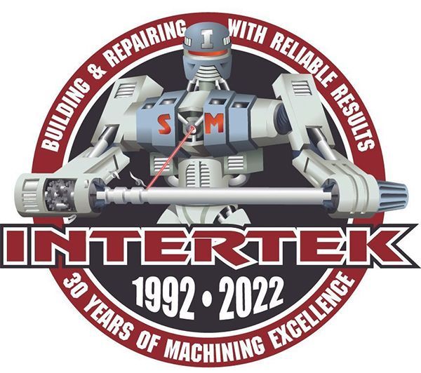 Logo: Robot holding metal bar, 