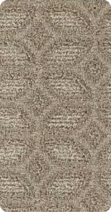 A close up of a brown rug with a brick pattern.