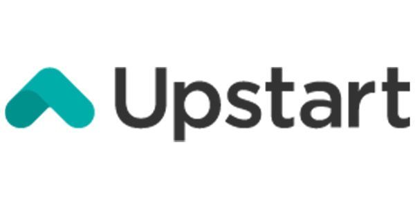 Upstart logo: teal upward arrow icon next to the word 