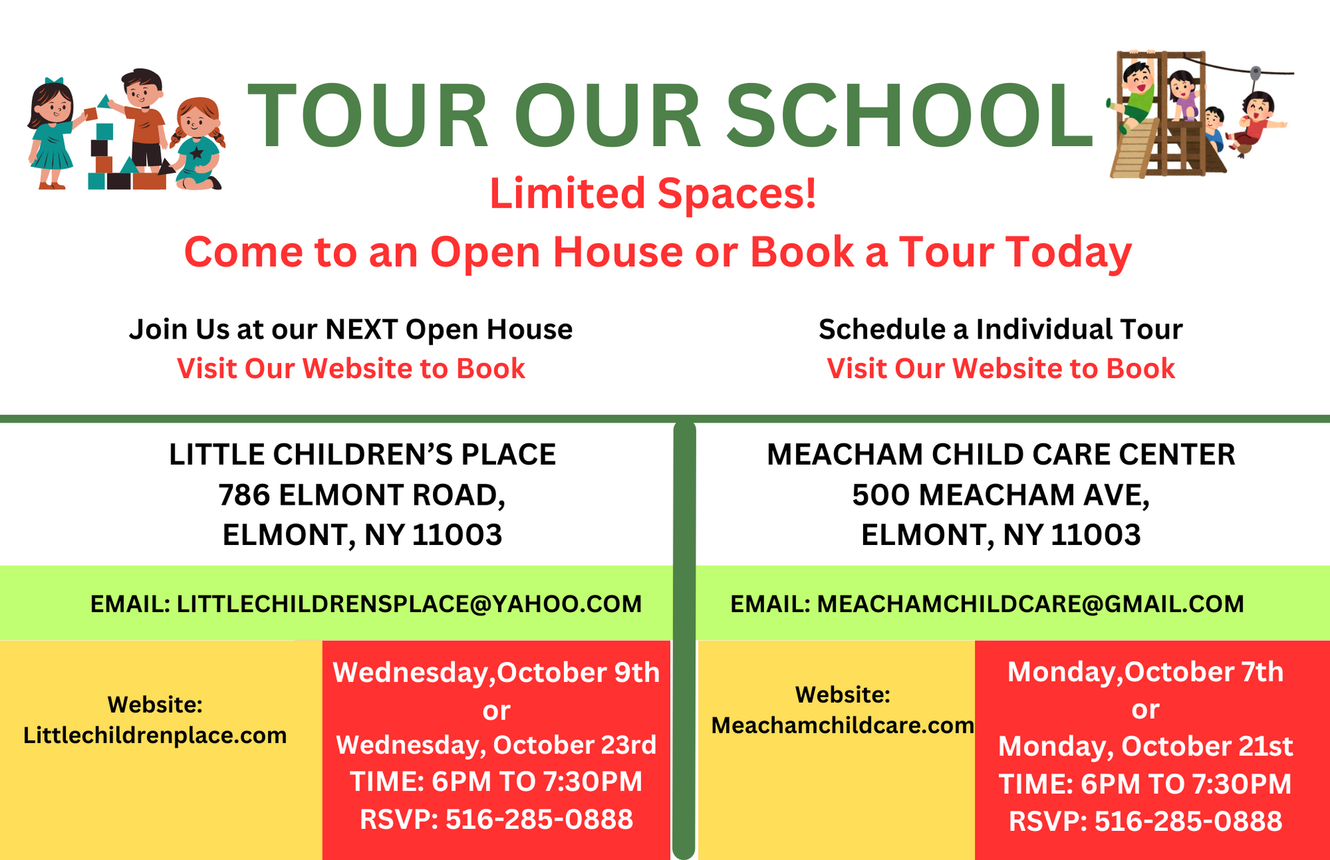 An advertisement for a school tour