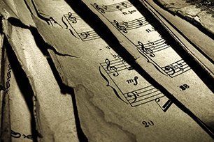 Closeup of sheet music