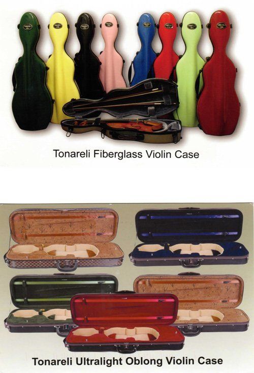 Tonareli Fiberglass and Ultralight Oblong  Violin Cases