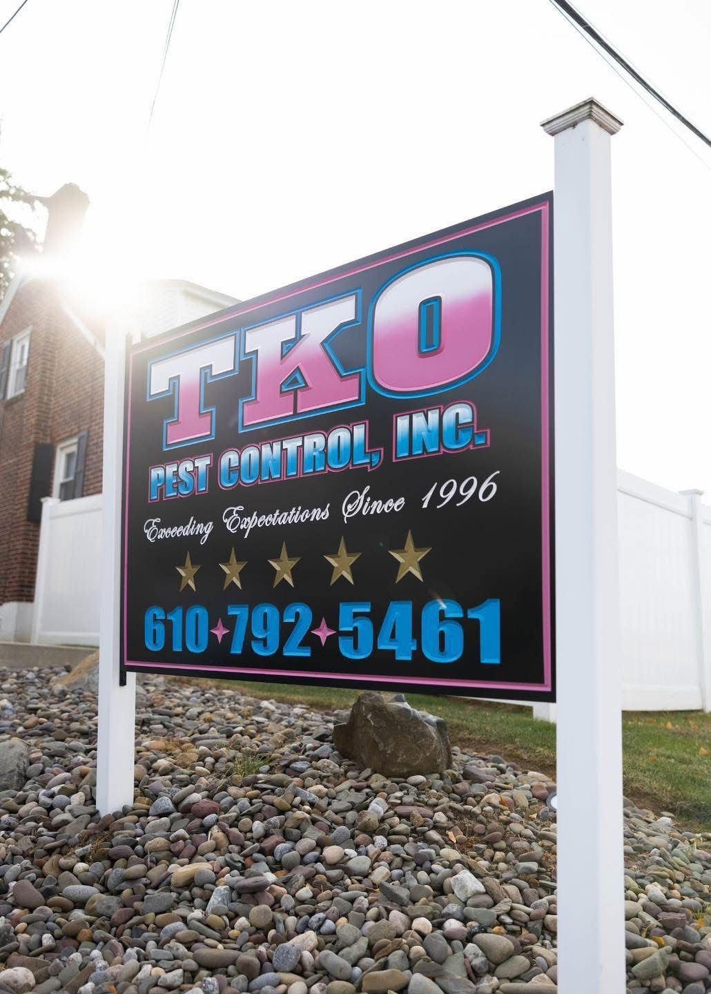 TKO West General, Inc. roadside business sign with blue and pink lettering and phone number 610-792-5461