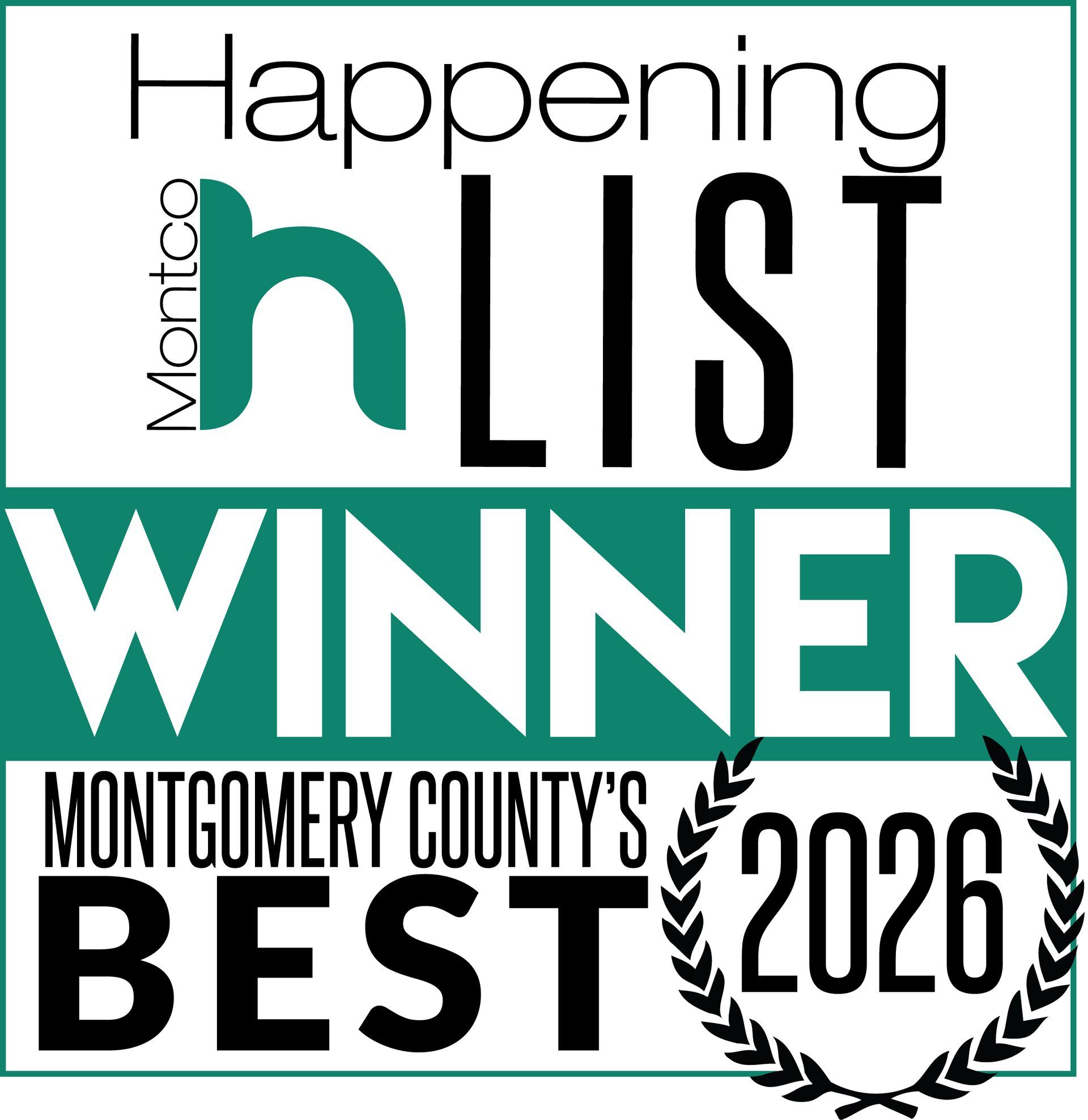 Montco Happening List Winner badge for Montgomery County’s Best 2026
